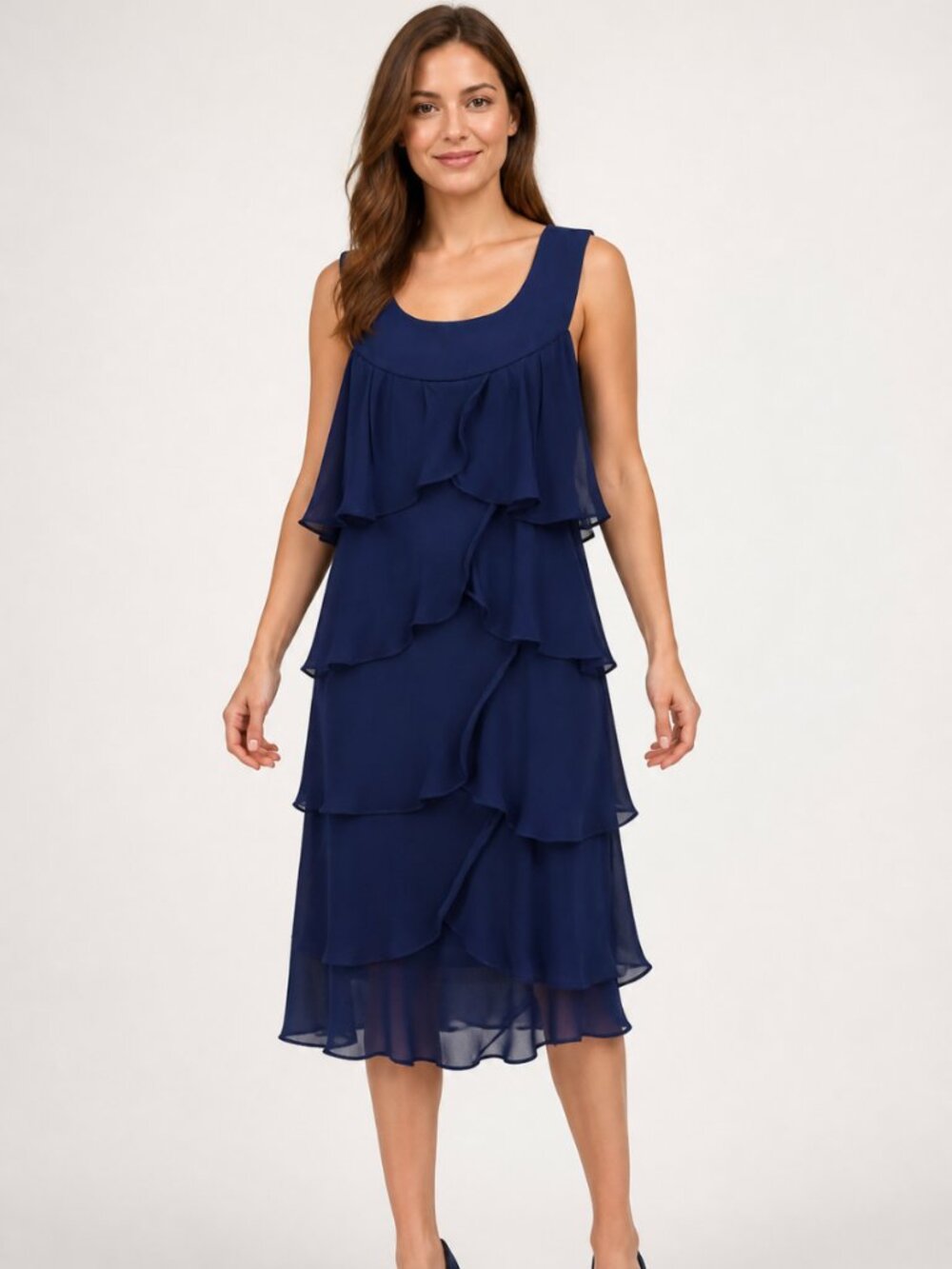 SuperTrash Tiered Ruffle Cocktail Shift Dress